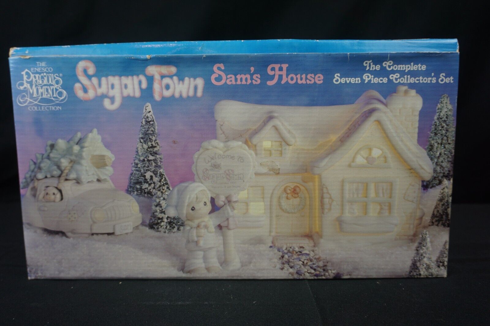 Precious Moments Sugar Town 531774 SAM'S HOUSE 7 PC SET Nightlight works w boxes