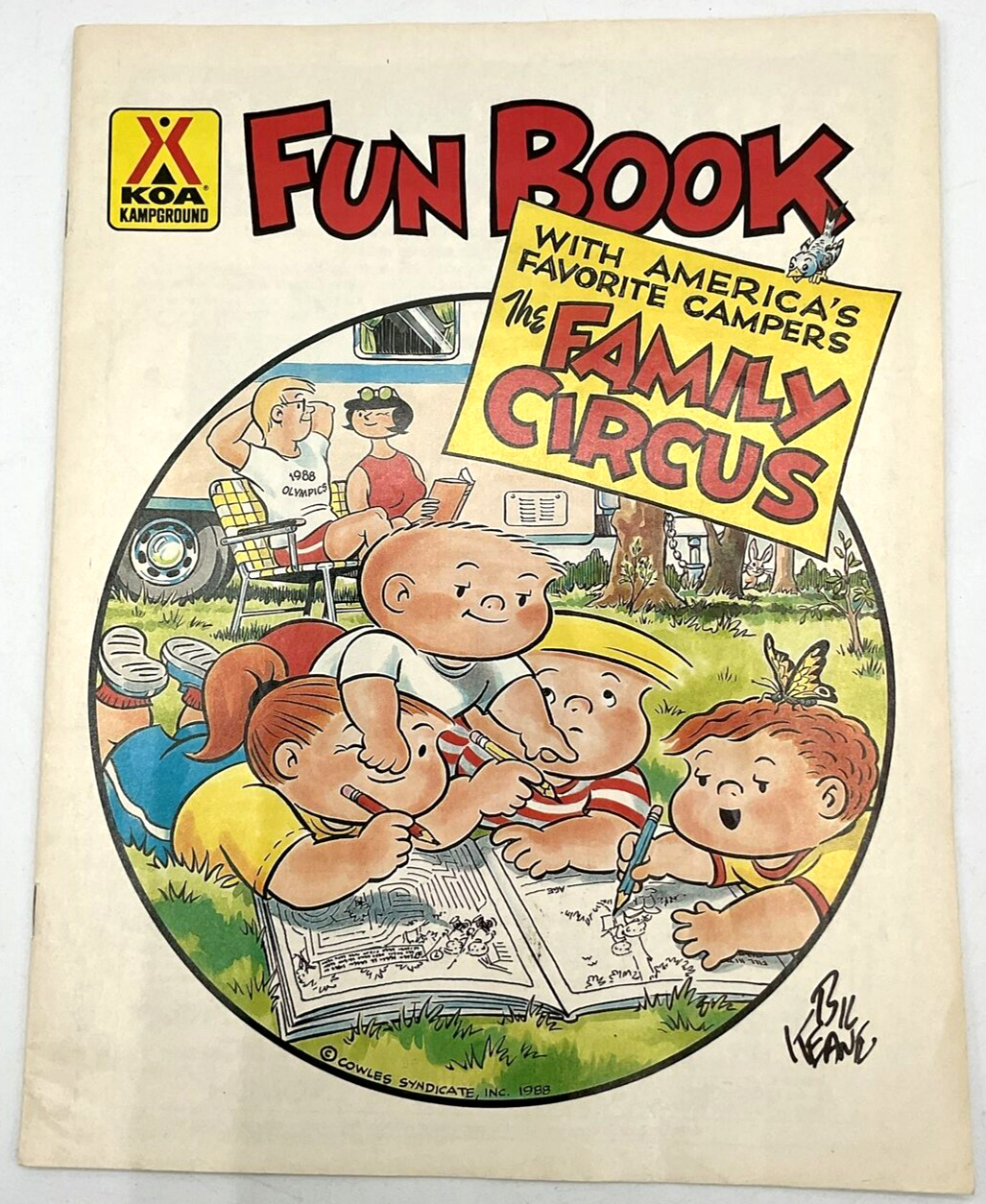Vintage 1988 KOA Kampground Fun Book by Bil Keane Family Circus South Lake Tahoe