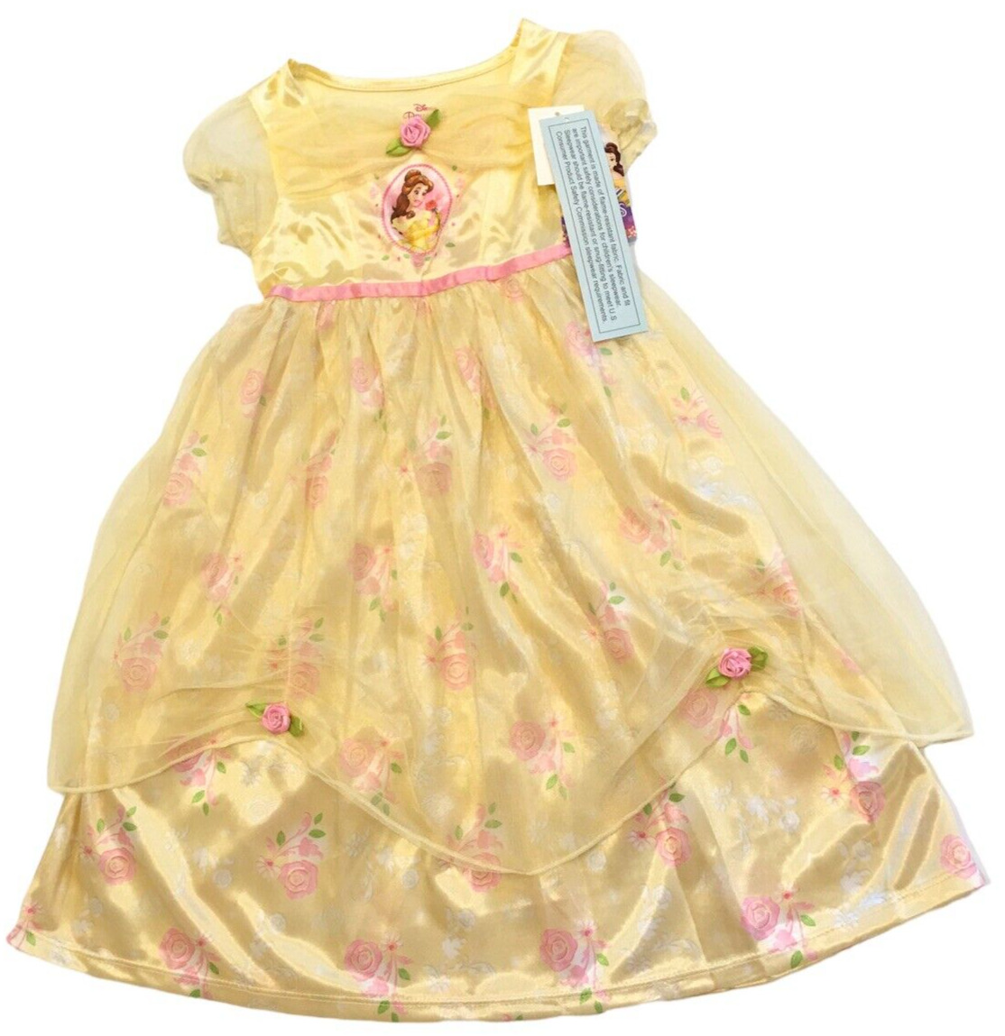Disney Princess Belle New Girl\'s Size 2T Beauty And The Beast Yellow Dress