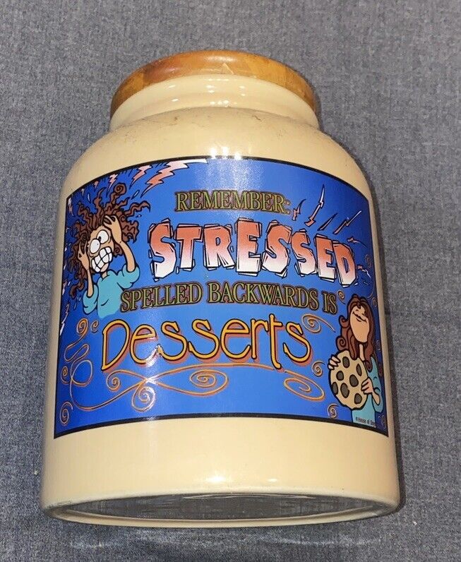 1999 House of Lloyd Remember Stressed is Desserts Spelled Backwards Cookie Jar