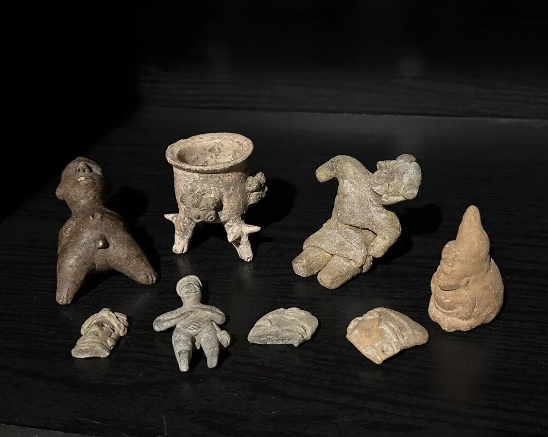 Ancient Authentic Figures Fragments RARE Pre Colombian Artifacts ￼LOT Of 8