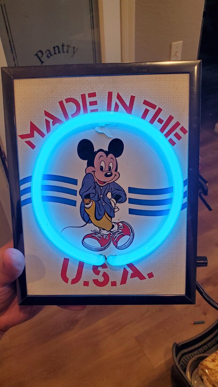 Rare Vintage Mickey Mouse Made In The USA Neon Lighted Counter Wall Sign