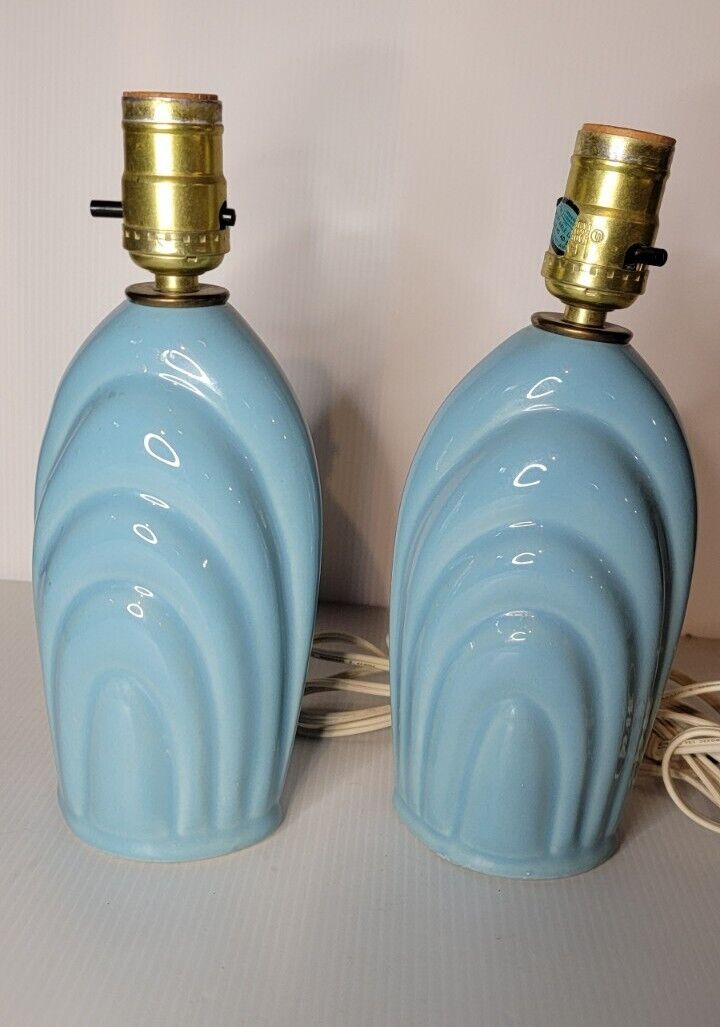 vintage pair art deco lamps