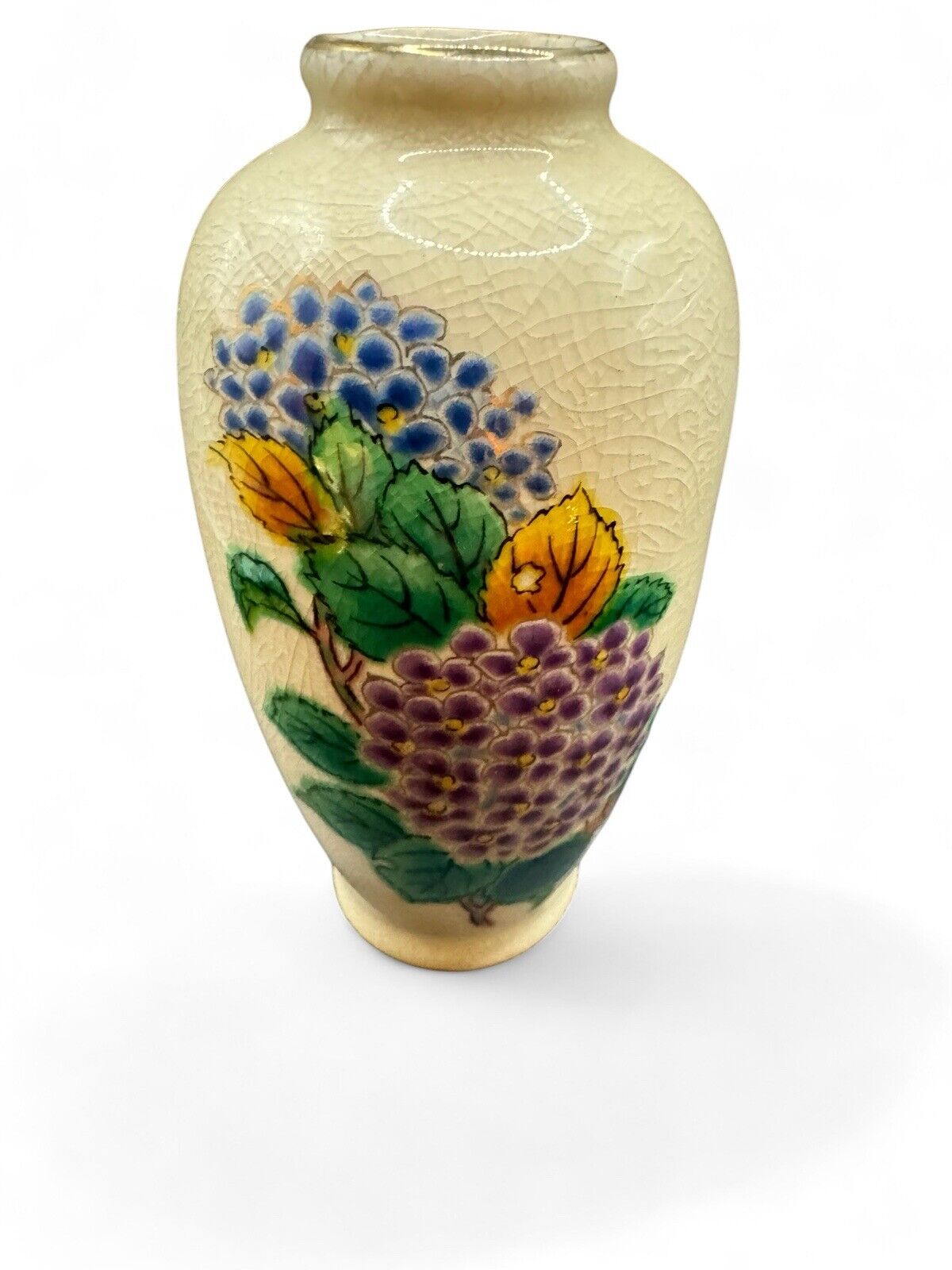 Vintage 4.5 Inch Homco Asian Crackle Finish Accent Vase
