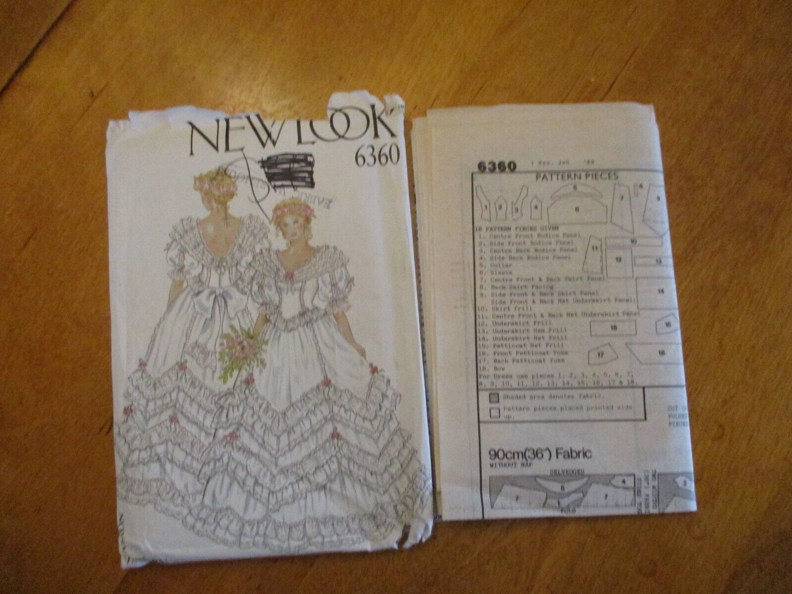 New Look 6360 ladies\' sz 8-18 historical 1800\'s Bridal gown costume pattern