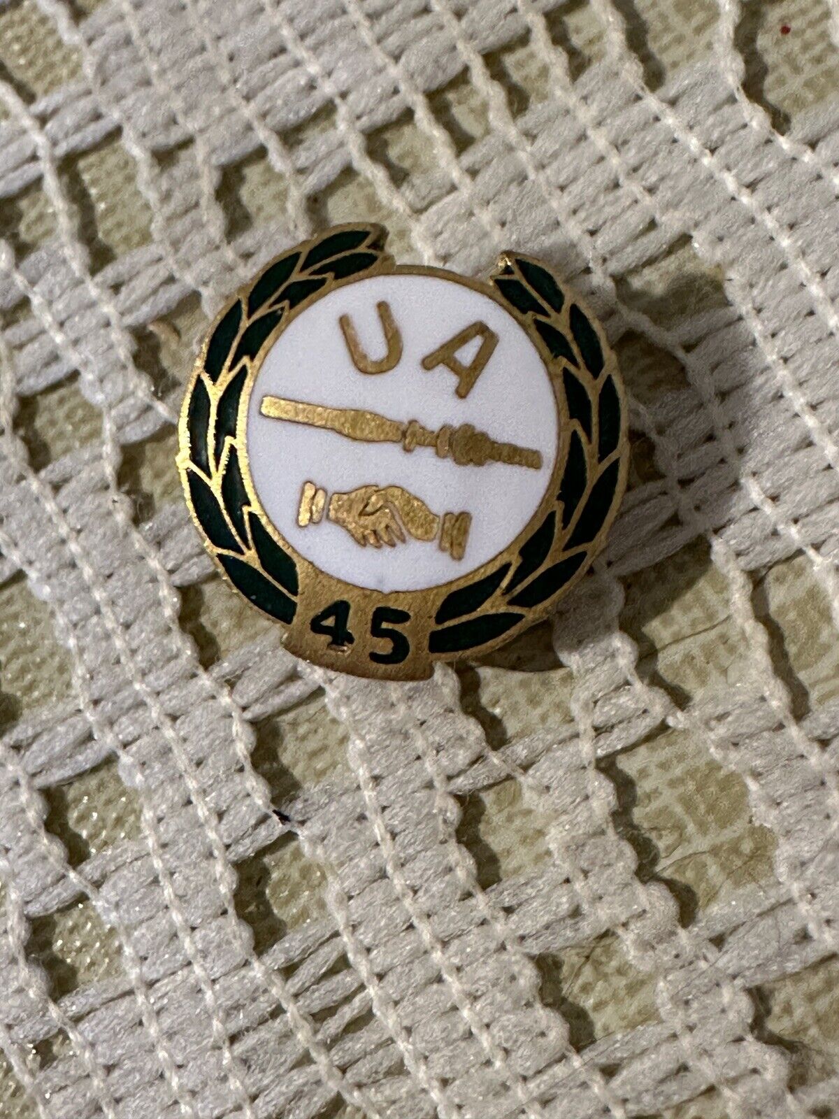 Vintage United Association UA Plumbers & Pipefitters Union 45 Year Member Pin
