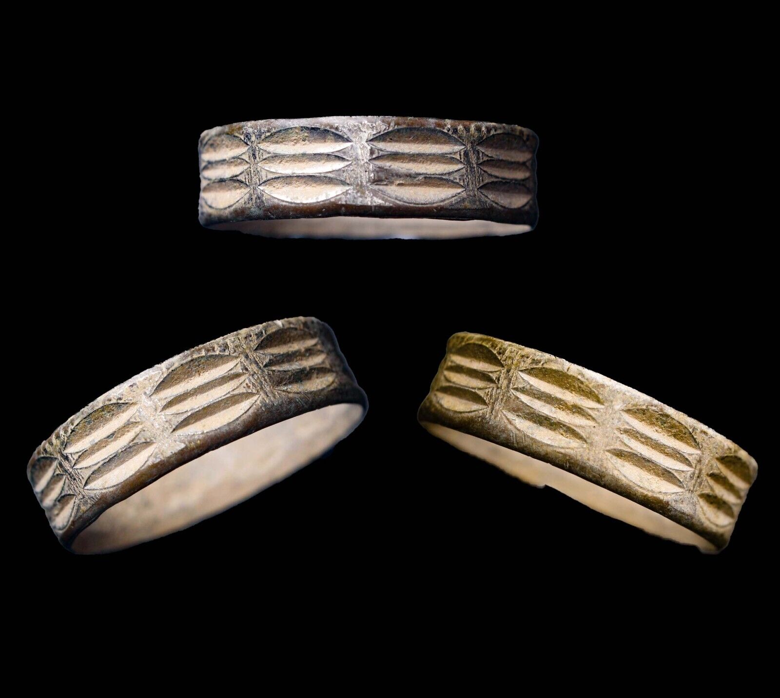 VERY RARE Ancient Greek Ring Mesopotamia CUNEIFORM LETTERING Silver Antiquity