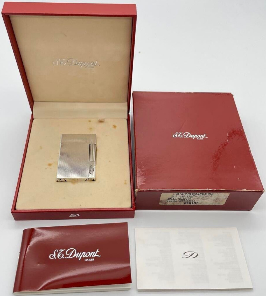 S.T. Dupont Gas Lighter Silver GATSBY with box