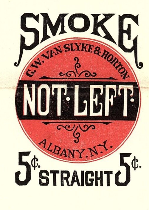 1893 ALBANY NY G.W VAN SLYKE & HORTON FINE CIGARS TOBACCO BILLHEAD RECEIPT Z4081