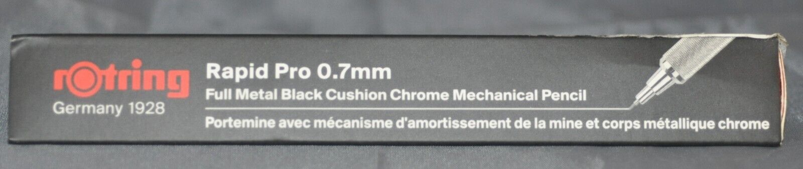 Rotring Rapid Pro 0.7mm Full Metal Blk Cushion Chrome Mechanical Pencil 1904256