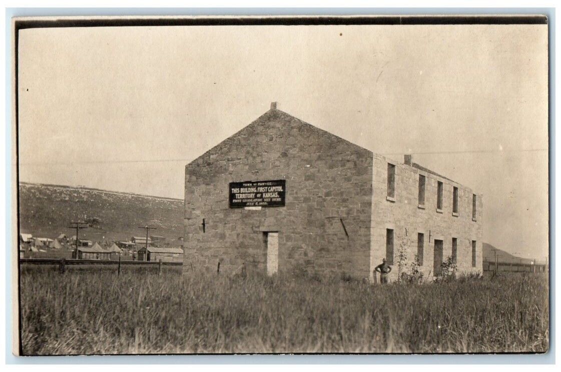 c1907 First Capital Territory Pawnee Hoisington Fort Riley KS RPPC Postcard