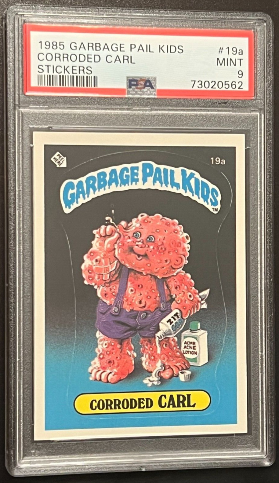 1985 Topps Garbage Pail Kids Series 1 #19a Corroded Carl PSA 9 Mint NEW SLAB