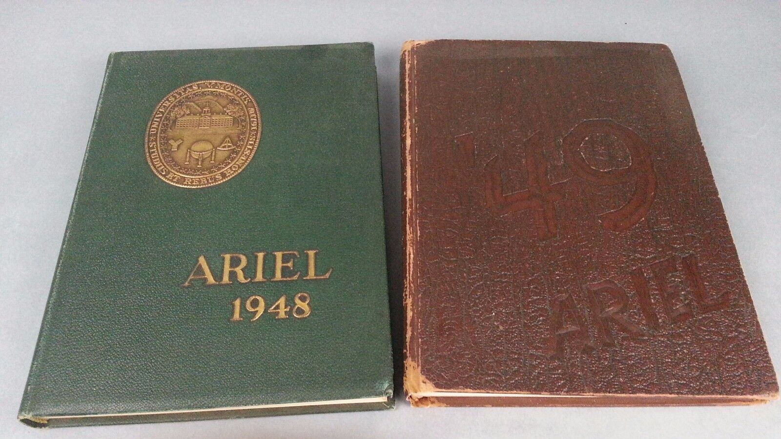2 Vintage 1948 1949 University of Vermont College Yearbooks Ariel Set Lot