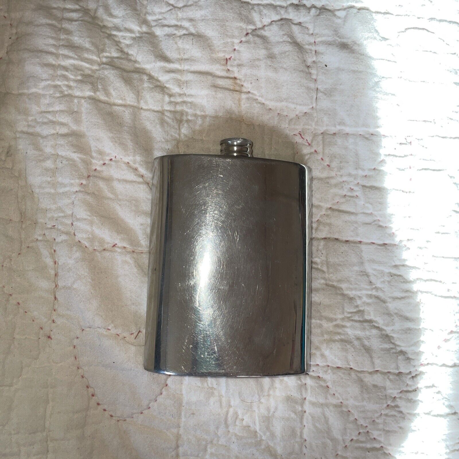 Lunt Silversmiths Pewter Flask Vintage Made in England Antique Metal UK