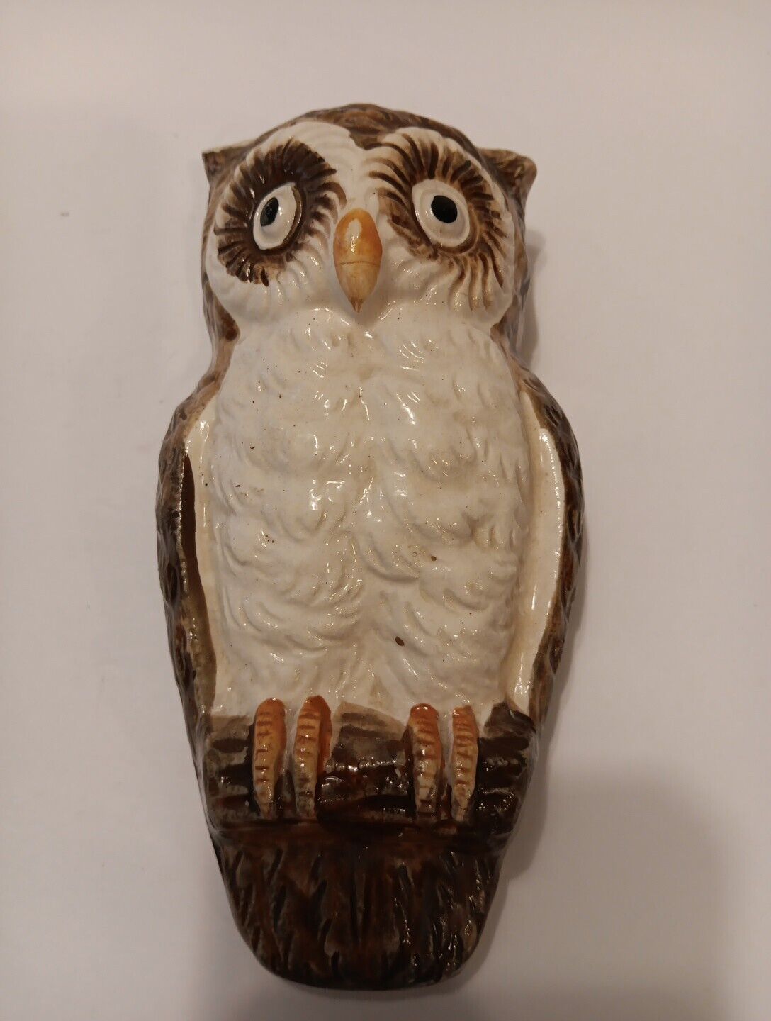 VTG Owl on Branch Wall Pocket Hanger Planter Vase 7\