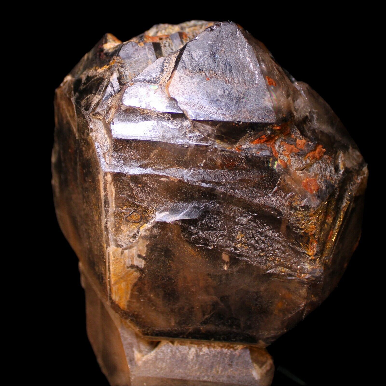 1.7kgNatural Smokey Amethyst Scepter Crystal Stone Glass Healing Stone 12x7x18cm