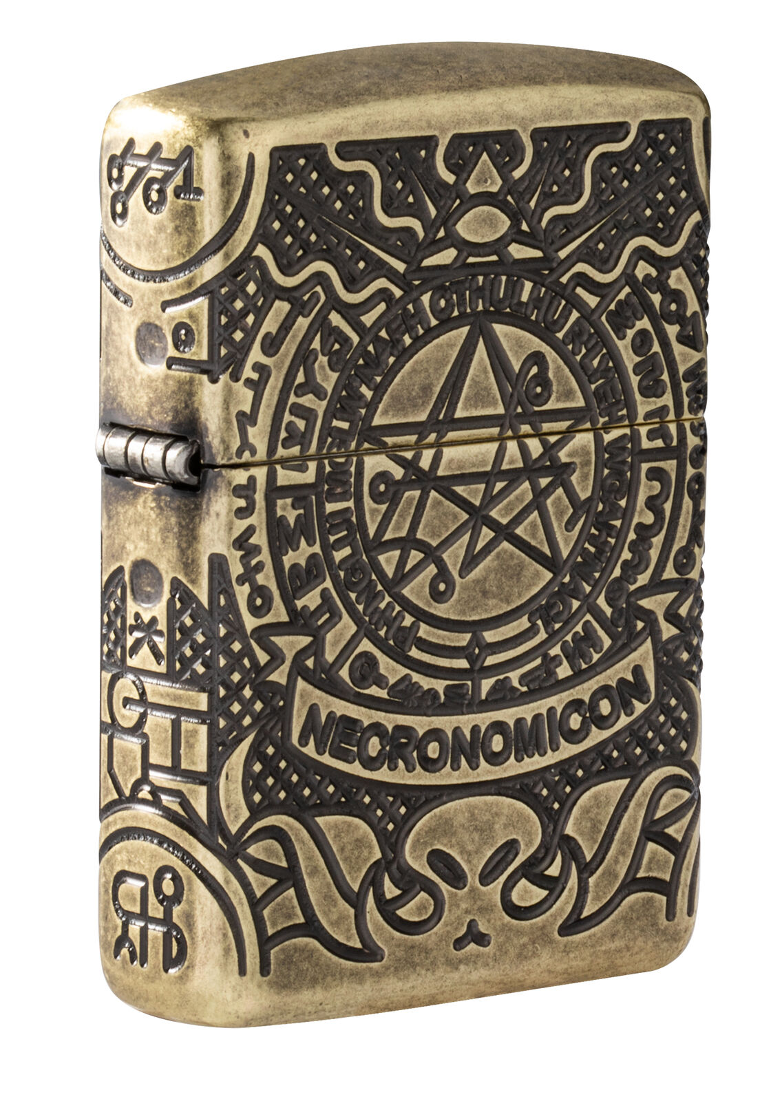 Zippo Armor® Antique Brass Book of the Dead Windproof Lighter, 29561-000024