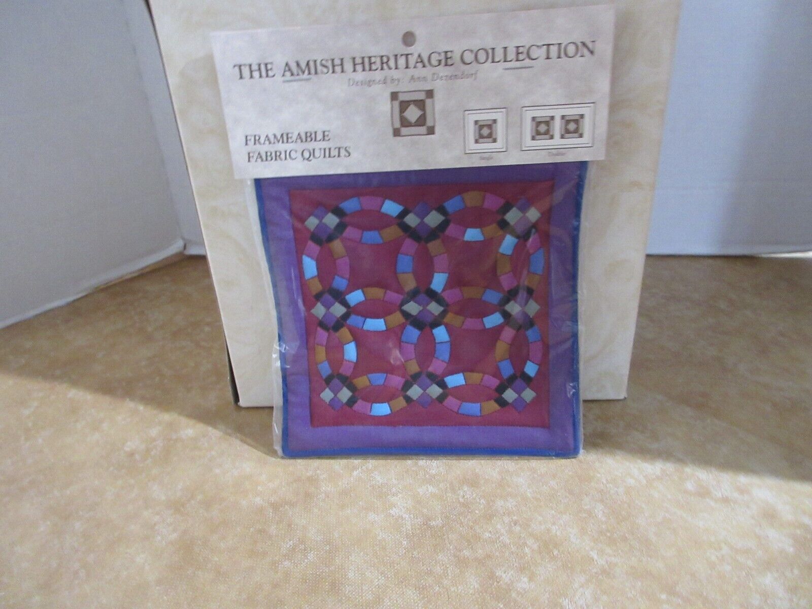 Amish Heritage Collection Willitts  1996 Frameable Fabric Quilt Double Wedding R