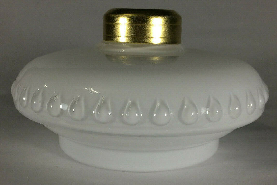 New Opal White Glass Oil Lamp Font For Cast Iron Wall Bracket No. 2 Collar #100