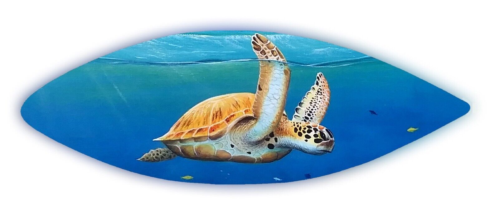 Sea Turtle Surfboard Wall Art Hand painted original nautical animal sea life