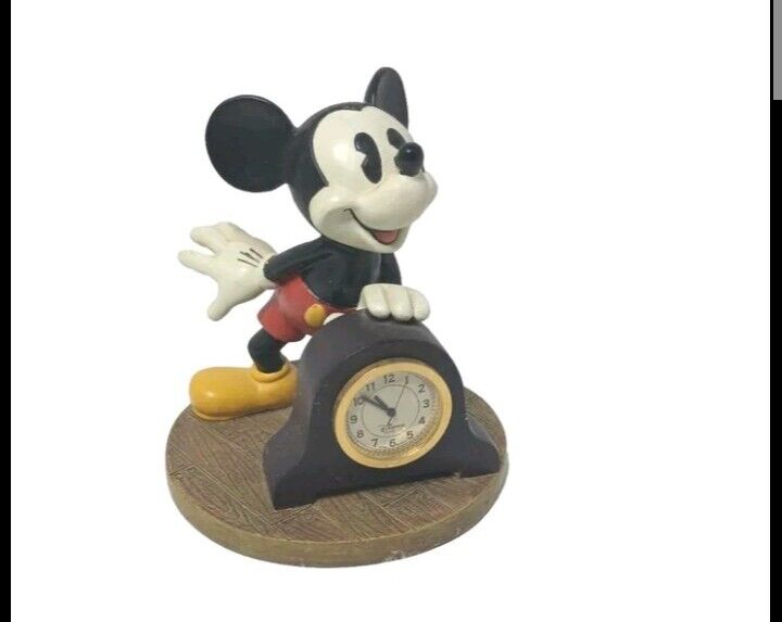 Vintage Walt Disney 1990s Mickey Mouse Desk Clock Figurine 