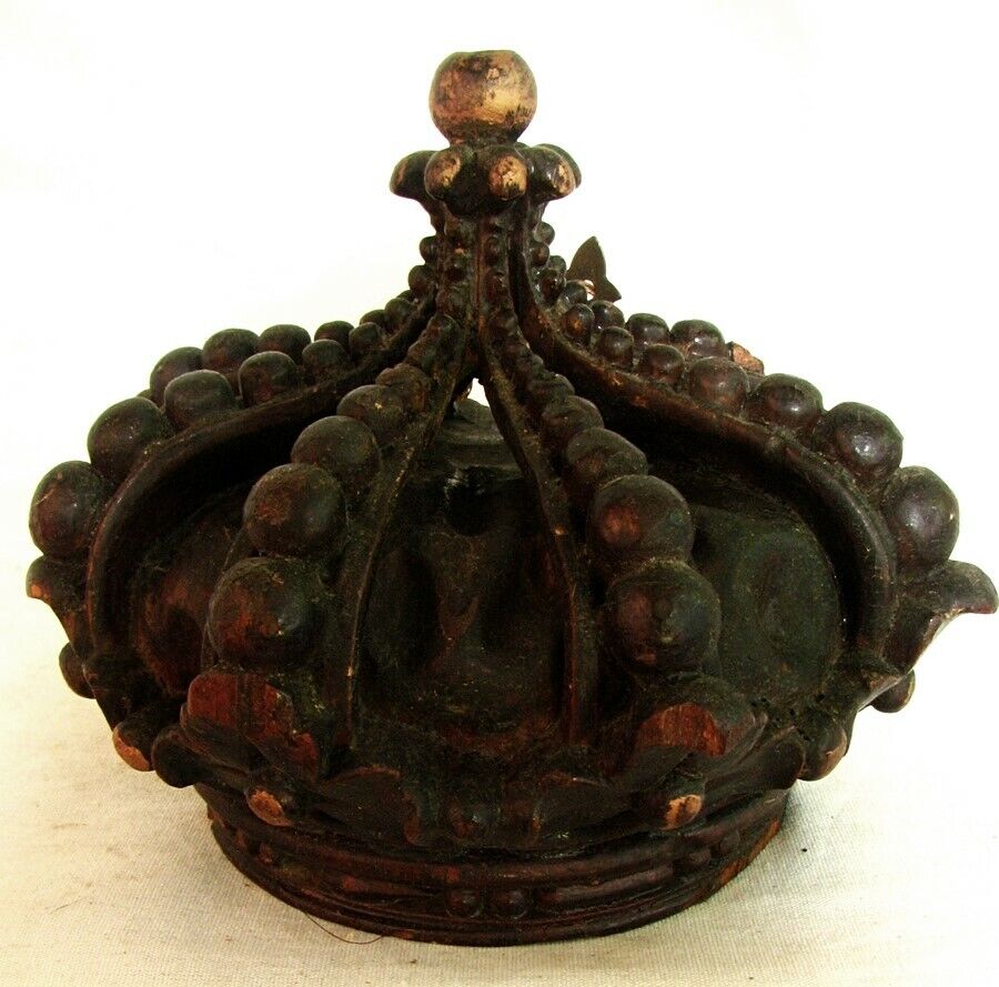 18TH C. CARVED CROWN *MADONNA VIRGIN MARY* FINE DETAILS FRENCH c.1750