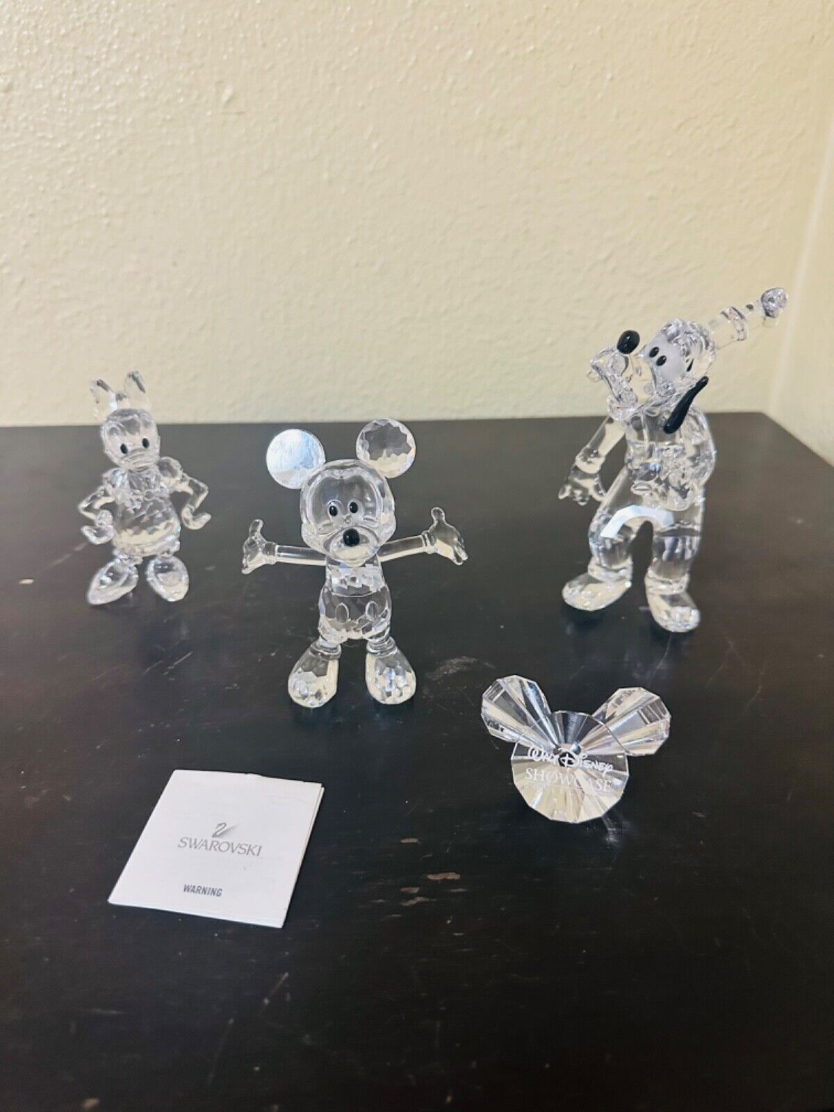 Swarovski Crystal Figurine 3pc Disneys Mickey Mouse, Goofy & Daisy
