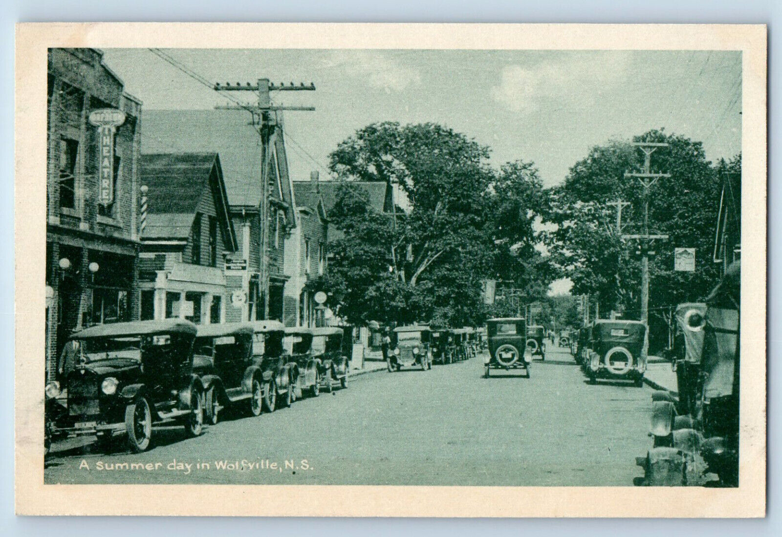 Nova Scotia Canada Postcard A Summer Day in Wolfville c1940's Vintage