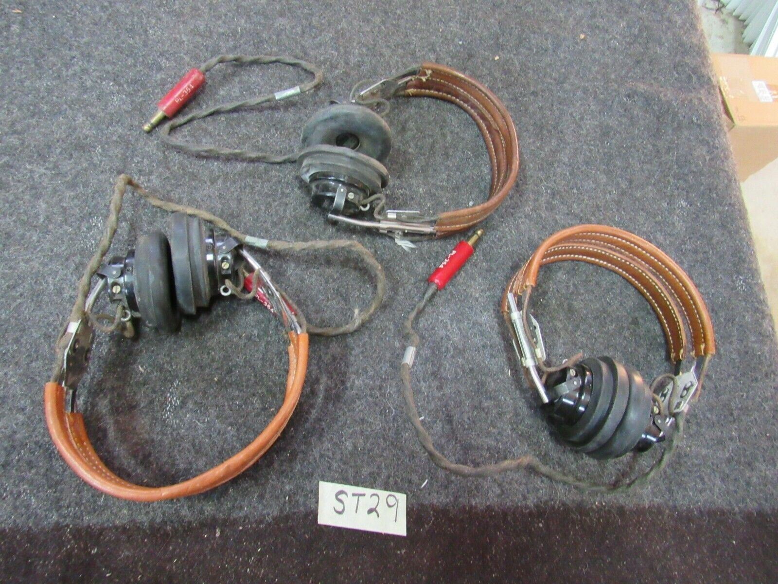 WWII Pilots HS-33 Head Set original NICE + W/ear pads Army Air Corps (ST29)