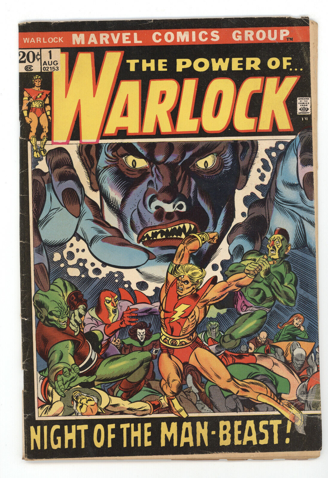 Warlock 1 Marvel 1972 VG Gil Kane 1st Soul Gem