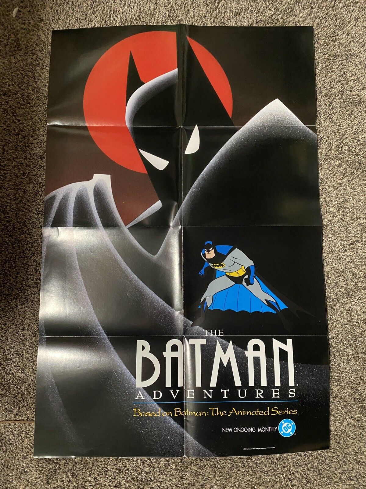 Batman Animated Series promo poster 1992 adventures 34x22 Folded