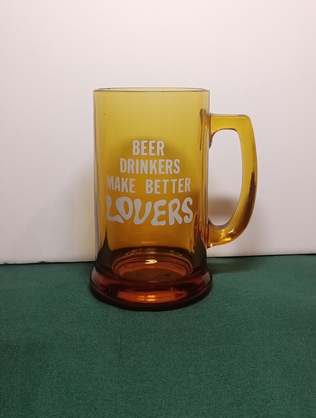 Traditional Amber Beer Mug w/Beer Drinker\'s Logo