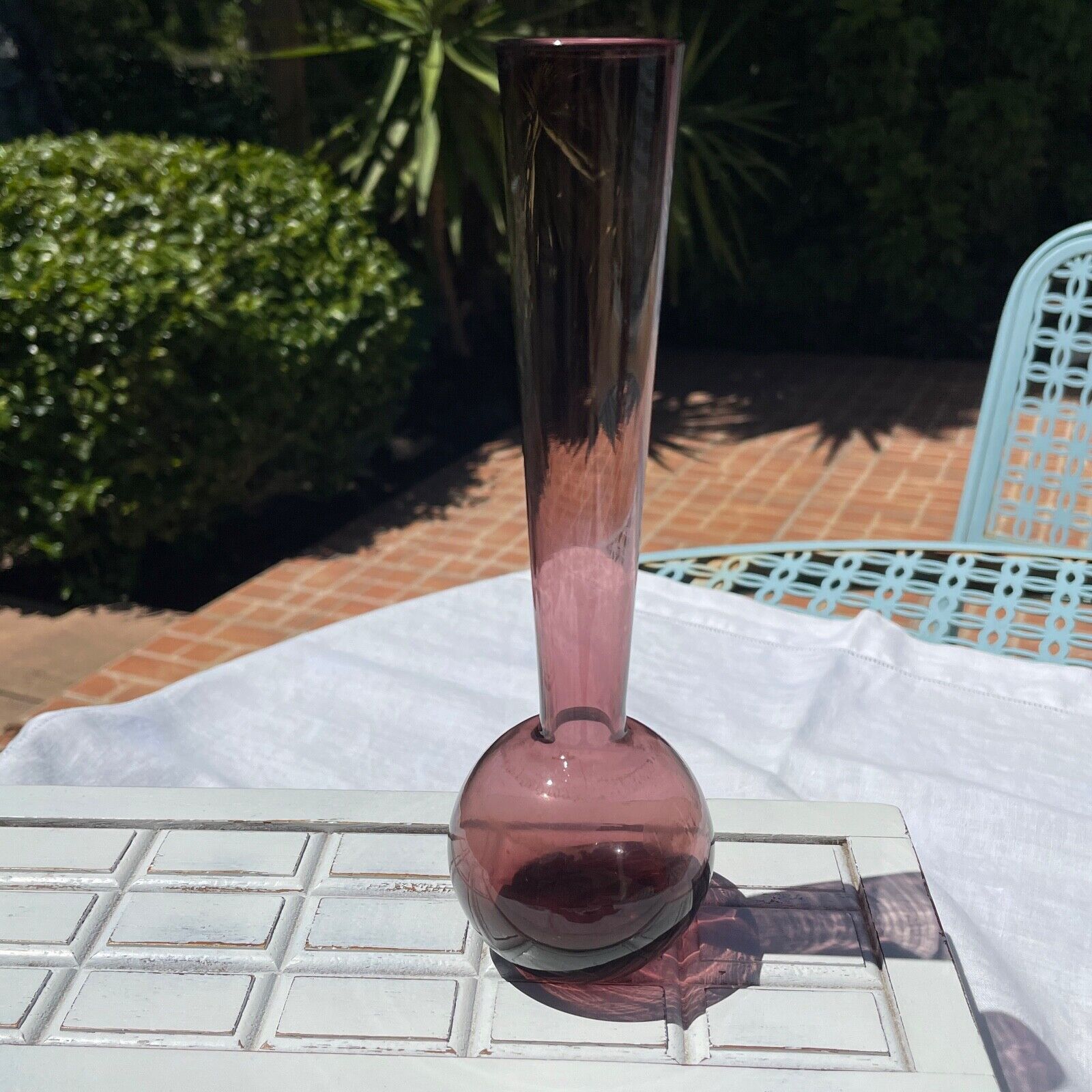 Vintage Purple Amethyst Glass Bud Vase MCM