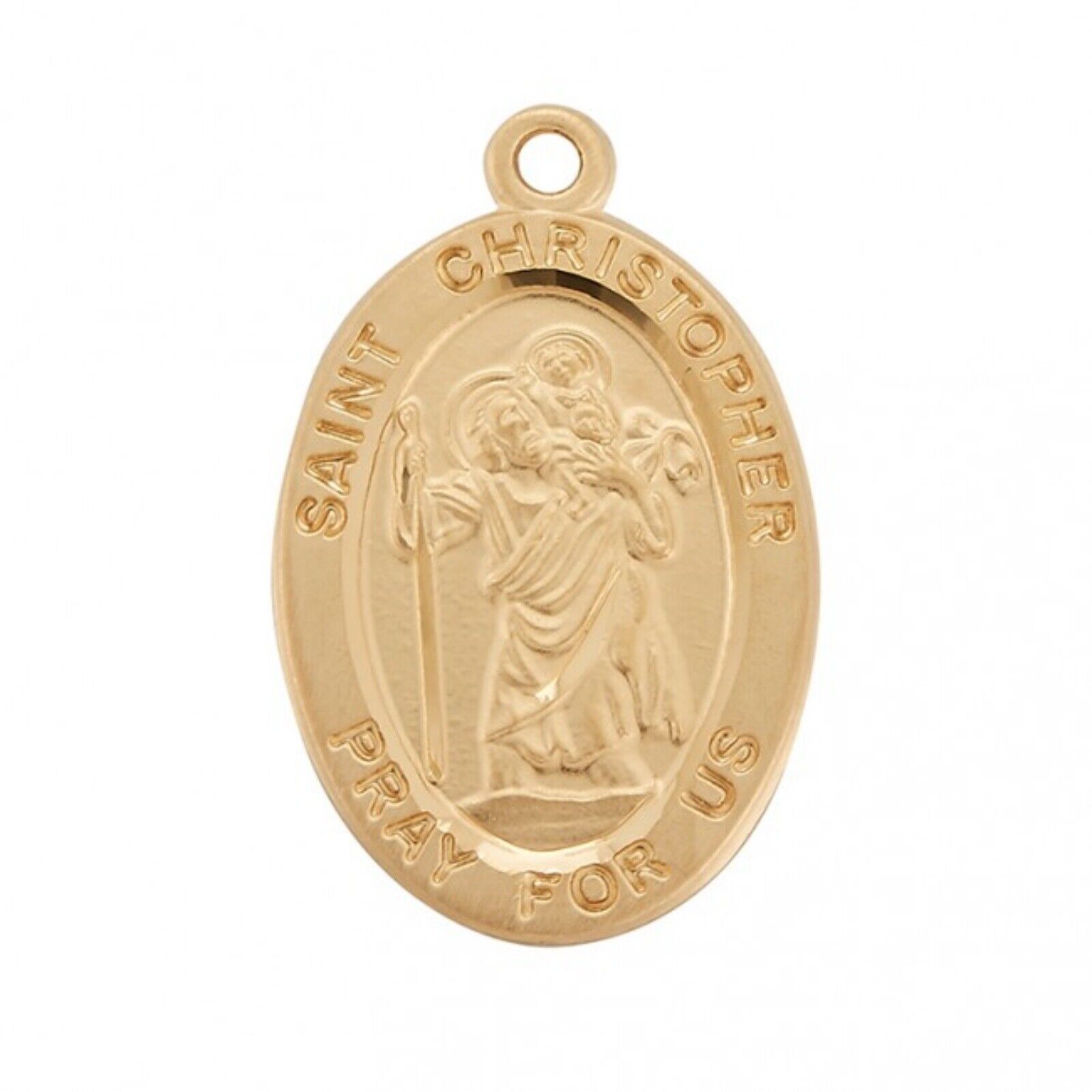 N.G. Gold Plated Sterling Silver Saint Christopher Medal on 20 Inch Chain