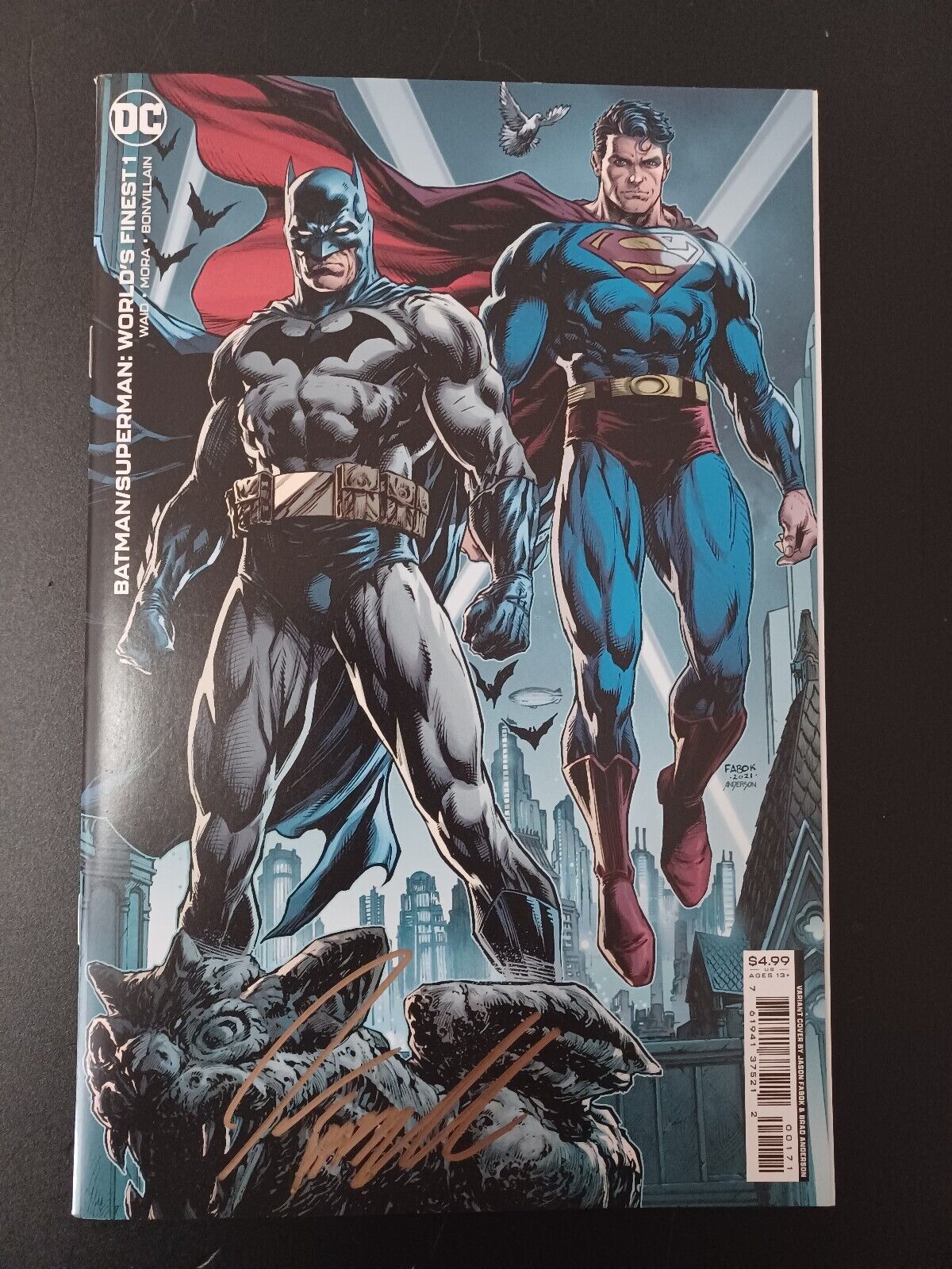 Batman Superman World\'s Finest #1 Signed By Jason Fabok W/COA