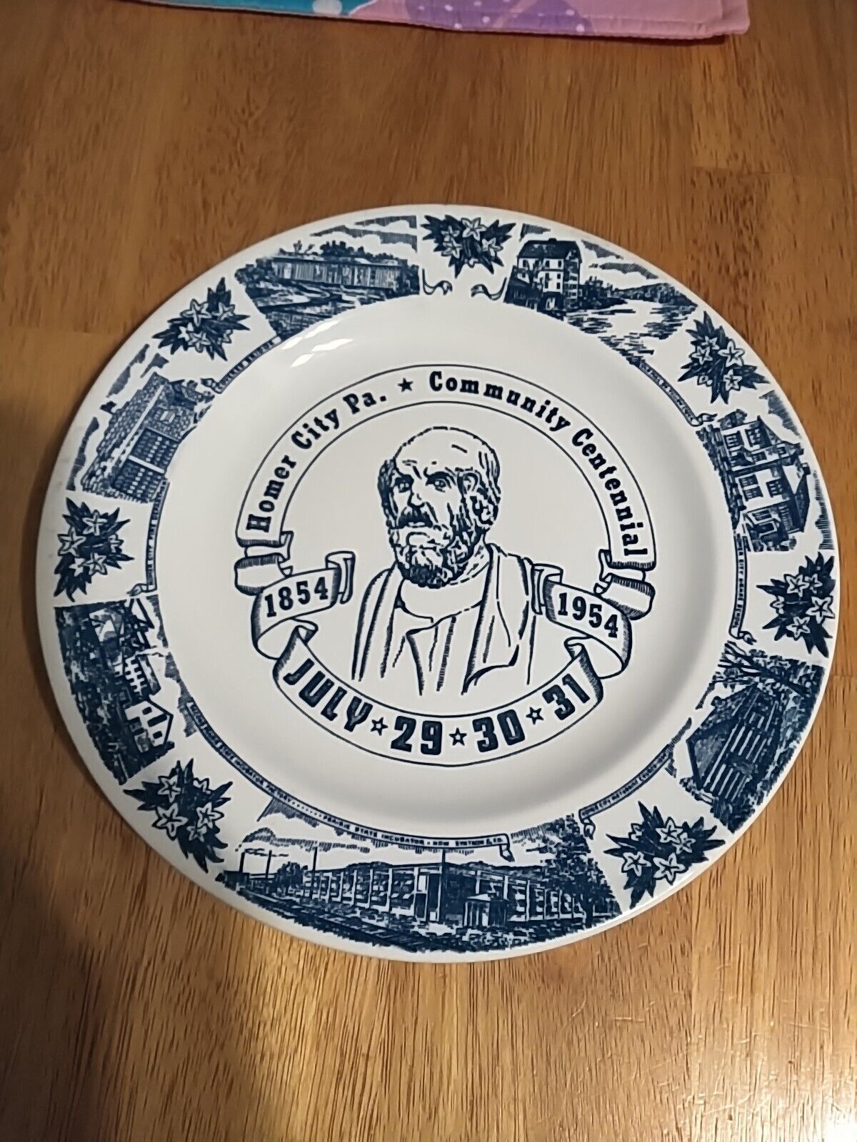 Vintage 1954 Homer City PA Centennial Dinner Plate