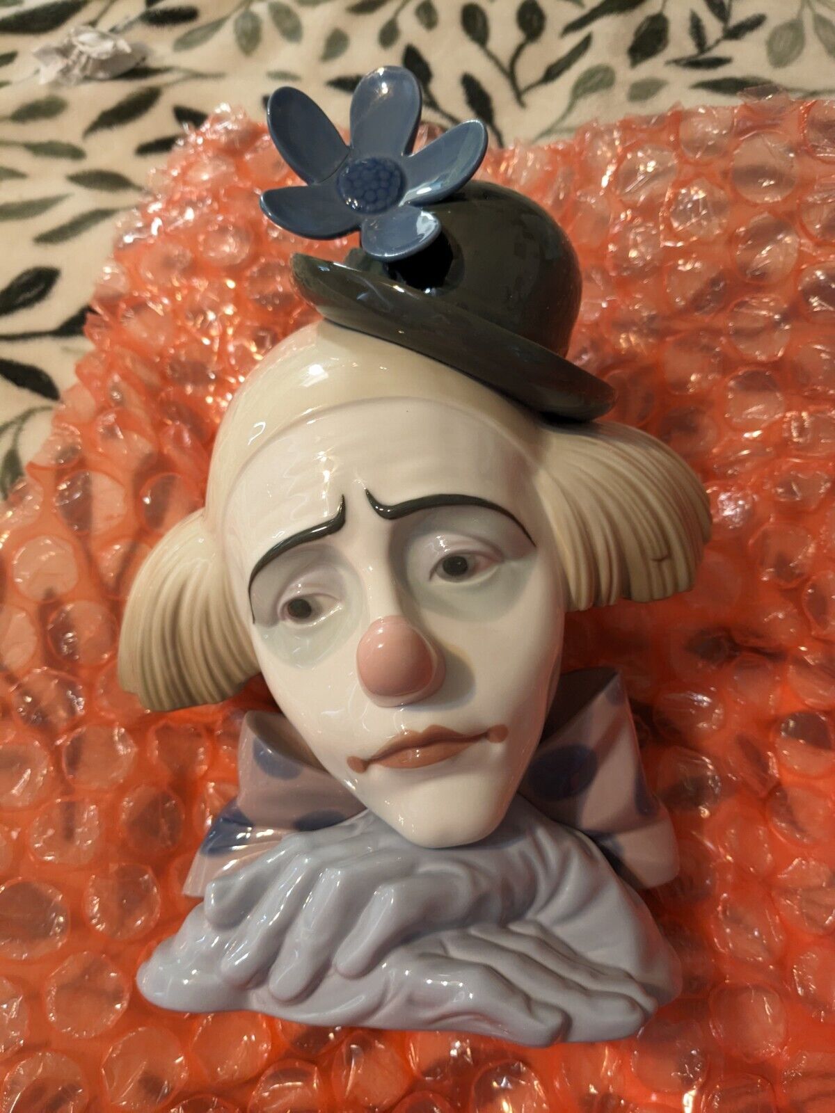 Lladro Clown\'s Head Bust #5130 Bowler\'s Hat