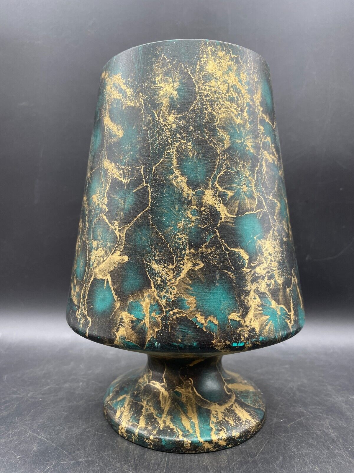 Vintage Brandy Snifter Vase MCM Large Footed Ceramic Artist Signed 9 x 6.5\