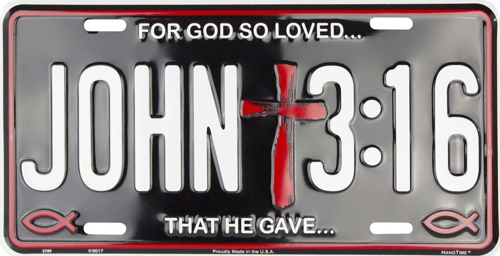 John 3:16 Christian Christ Aluminum Metal Novelty Car License Plate Tag