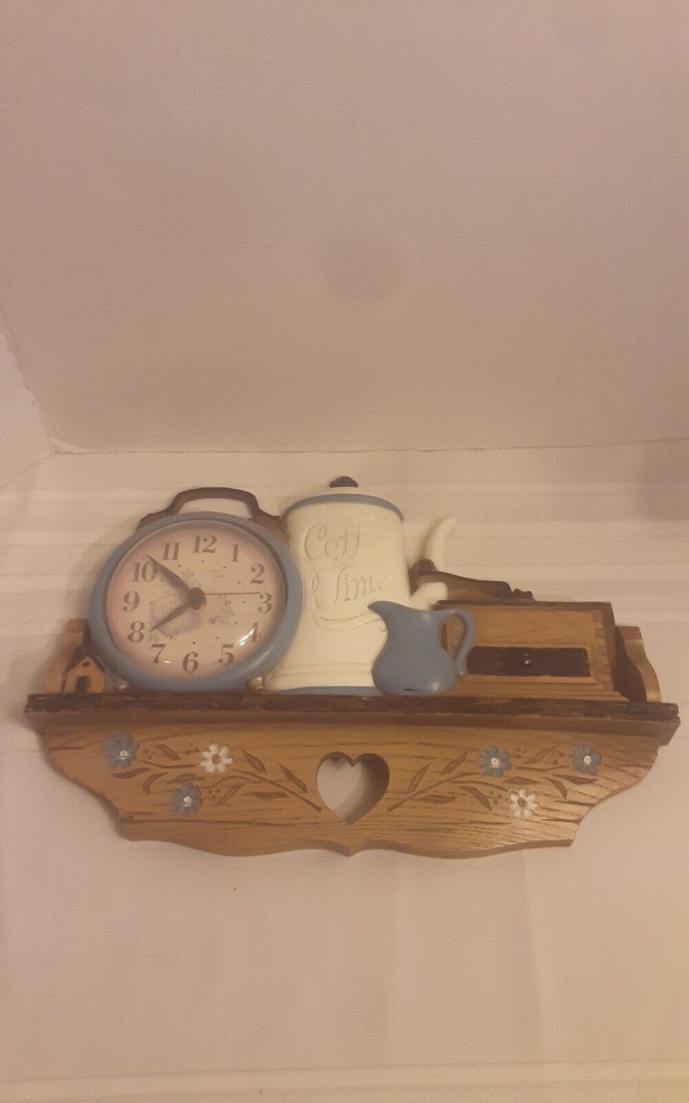 Vtg 1988 Burwood Co. Coffee Time Wall Decor/ Clock Tested And Working