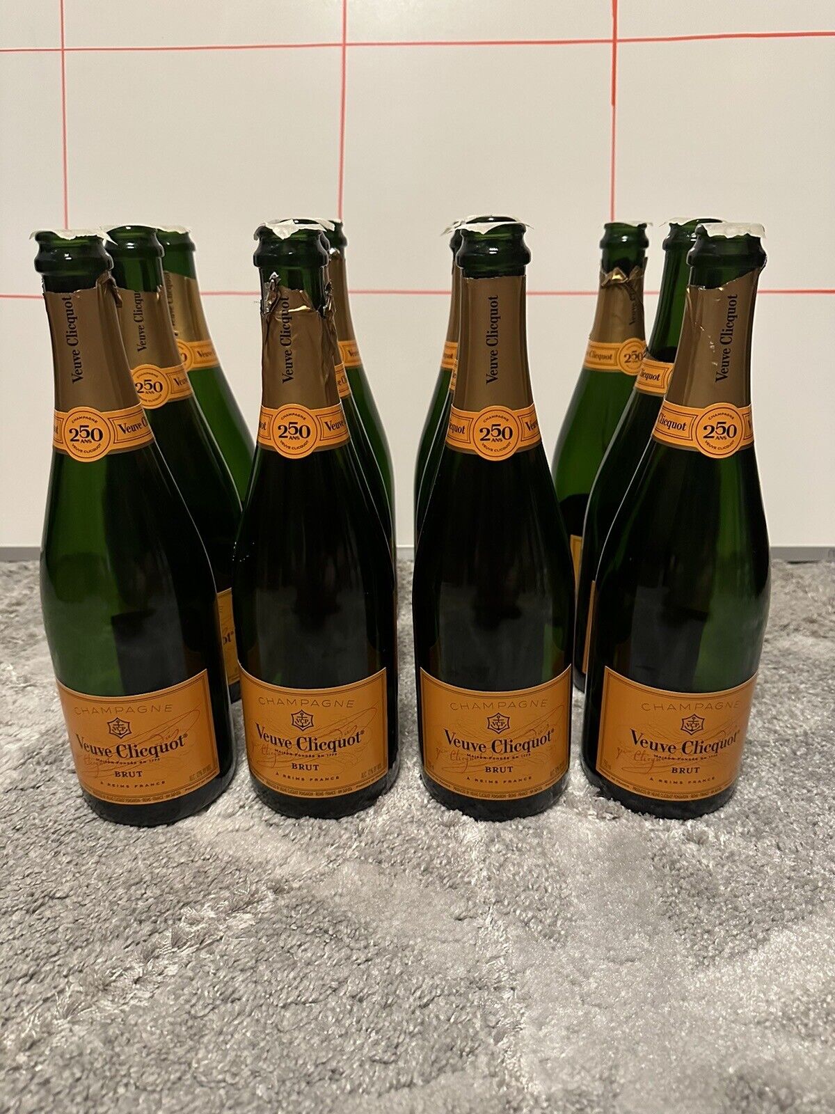 Veuve Clicquot Champagne 750 ml Empty Bottles - LOT OF 12 &Labels In Great Shape