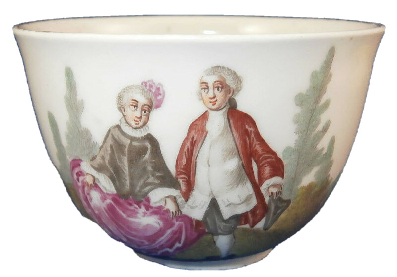 Antique 18thC Frankenthal Porcelain Scenic Cup Oettner Porzellan Tasse Scene