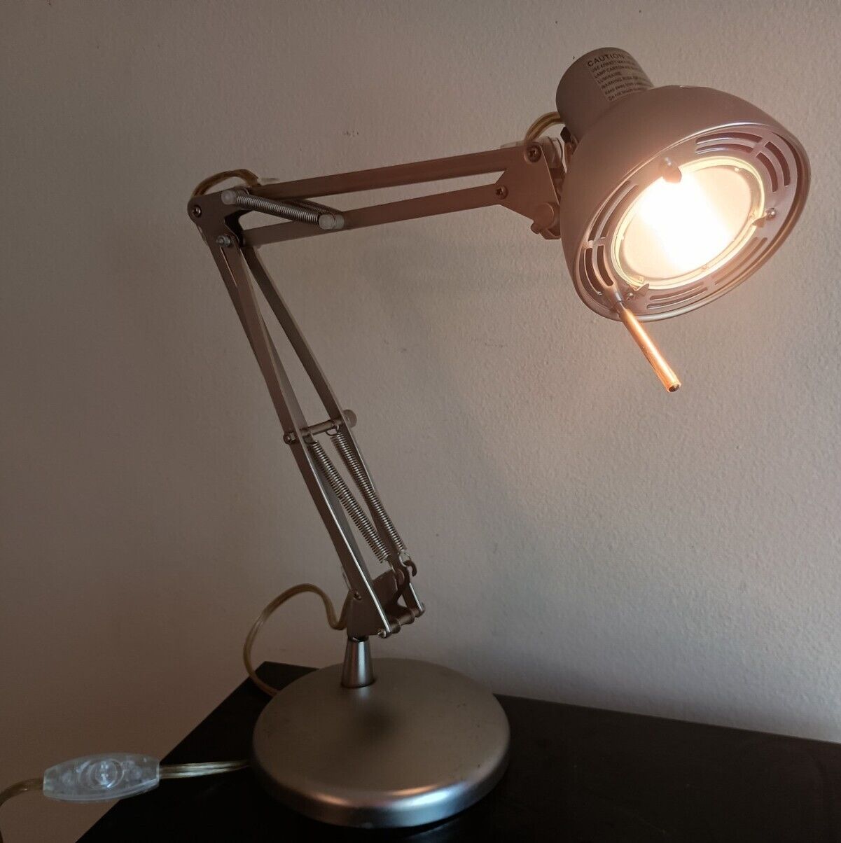 Vintage Articulating Desk Lamp Drafting Light Heavy Base All Metal