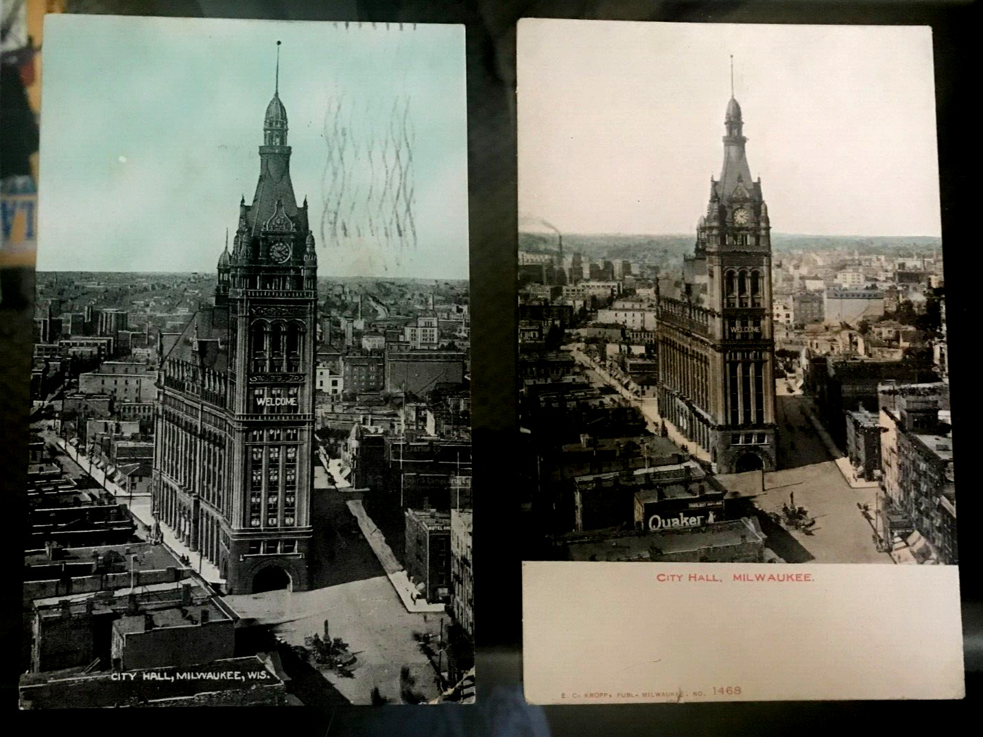 Milwaukee WI-Wisconsin, City Hall, Antique, Vintage Postcard lot of 2 DIFFERENT