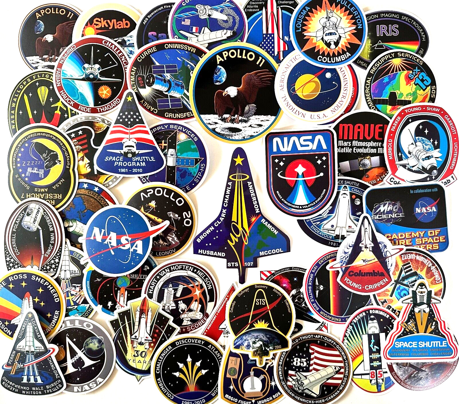 NASA ..46 Stickers ..Apollo 11 + Columbia Space Shuttle Last Flight Sticker #102