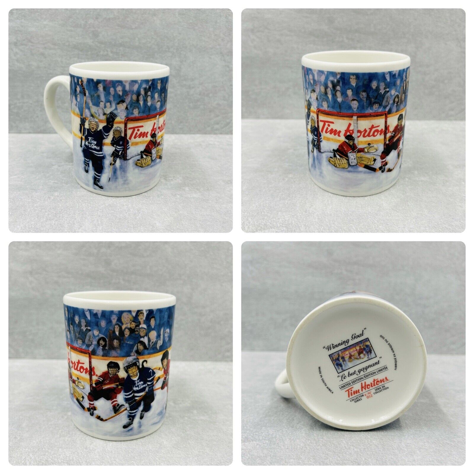 Tim Horton\'s Hockey Themed Ceramic Coffee Mug Cup 12 oz WINNING GOAL