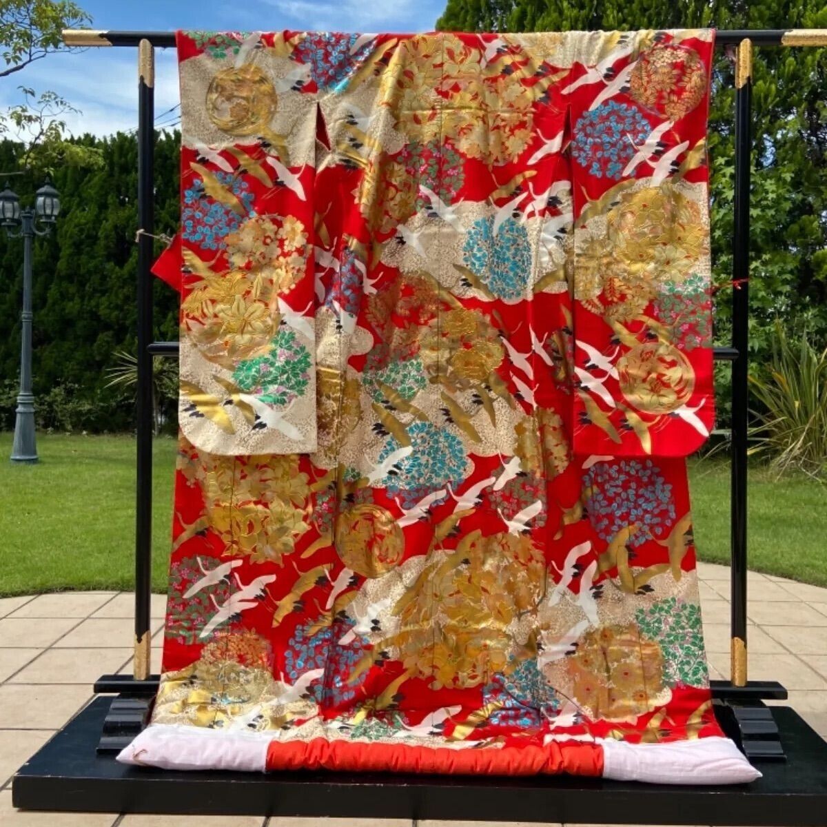 Kimono Iro Uchikake Colorful embroidery pure silk bridal dress From Japan JP