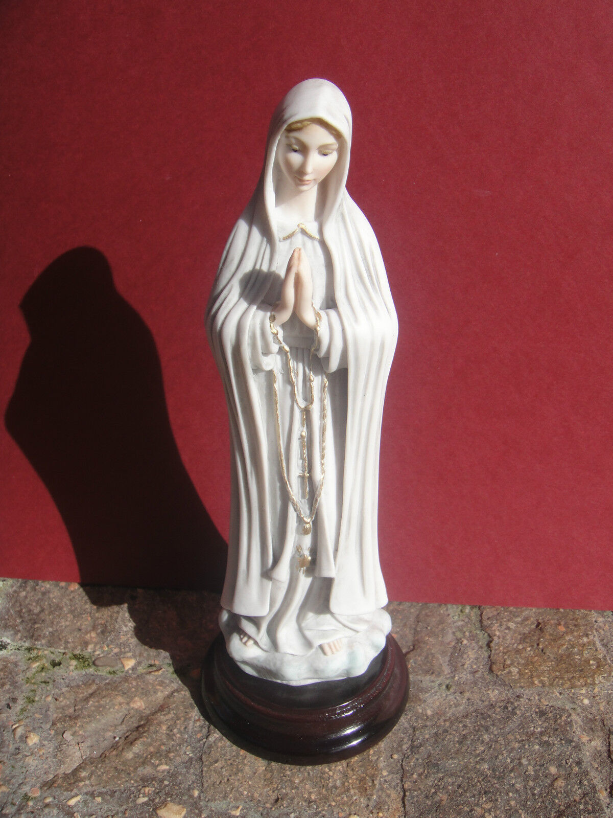 Vatican original marble statue Our Lady of Fatima handpainted blessed by Pope