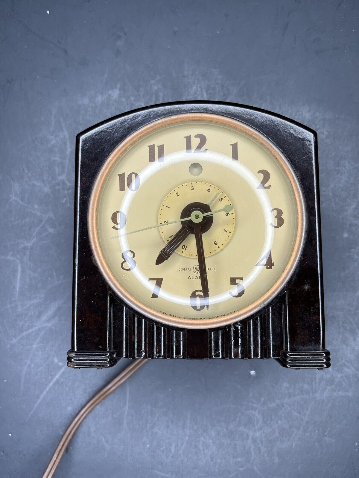 Vintage GE General Electric Alarm Clock Model 7H154 1930s Tested Working USA