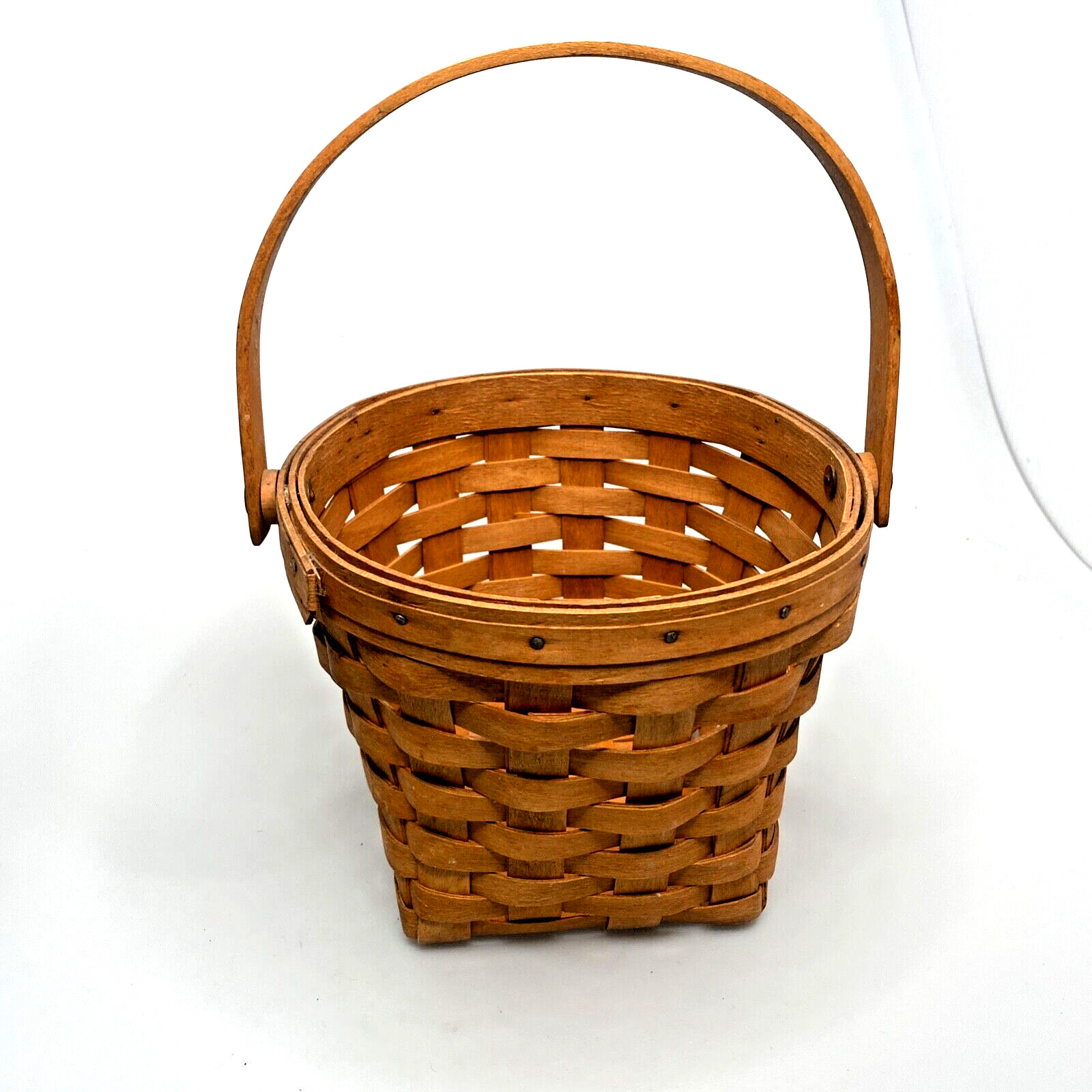 Longaberger Basket Small Swing Handle 1992 Signed Handmade VTG